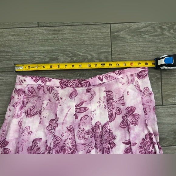 J Jill|Feminine FLORAL Linen/Cotton White & Lavendar midi skirt, flowy•••size 16 - Picture 10 of 11